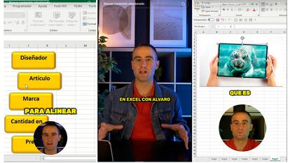 Capturas de la cuenta de TikTok de Álvaro Marín @excelconalvaro.