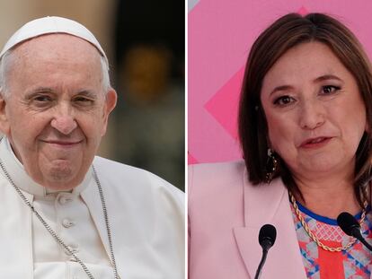 El papa Francisco y Xóchitl Gálvez.