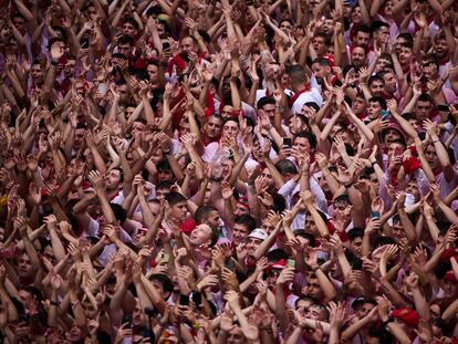 Chupinazo de las fiestas de San Fermín, en Pamplona.