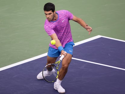 Alcaraz, durante el torneo de Indian Wells.