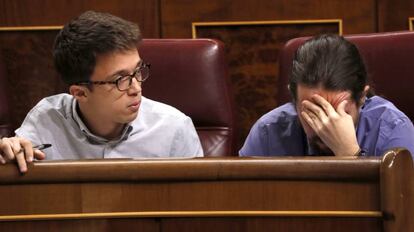 Os líderes do Podemos, Pablo Iglesias e Íñigo Errejón.