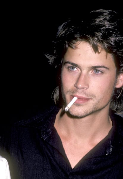 Rob Lowe num restaurante de Hollywood, no outono de 1985. 