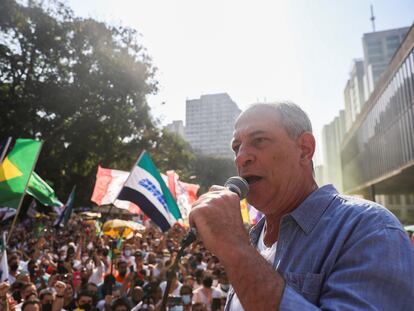 Ciro Gomes durante ato pelo impeachment de Jair Bolsonaro, em 12 de setembro, na avenida Paulista, em São Paulo.