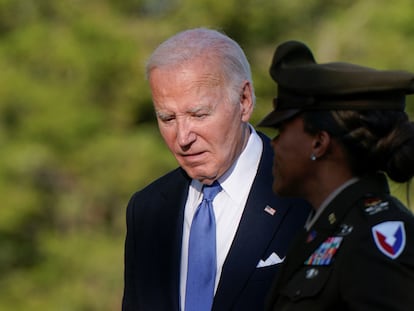 Joe Biden arrives aboard 'Marine One' at the Fort McNair base in Washington, this Monday, July 1.