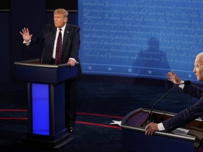 Donald Trump y Joe Biden participan en el primer debate electoral en las presidenciales de 2020 en Cleveland (Ohio), EE UU.