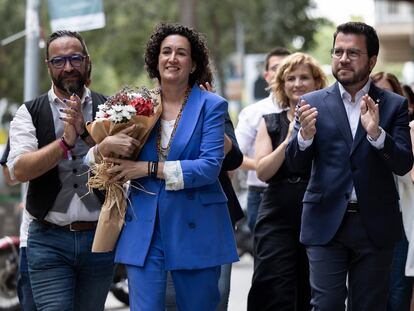 La secretaria general de Esquerra, Marta Rovira, llega a la sede de Esquerra para asistir presencialmente al Consell Nacional d’Esquerra una vez archivado el caso Tsunami.