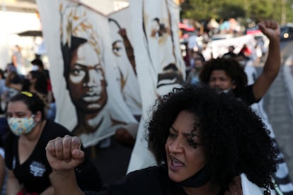 Protesto contra violência policial e racismo em São Paulo, em 4 de julho.