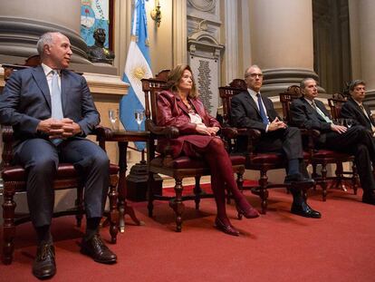 Los cinco jueces de la Corte Suprema de Argentina en marzo pasado, durante el acto de apertura del año judicial.