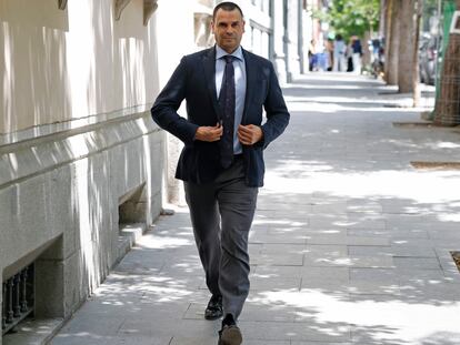 Alberto González Amador llega al Tribunal Superior de Justicia de Madrid el pasado mayo.