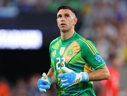 Emiliano Martínez en el partido contra Chile, el 25 de junio.