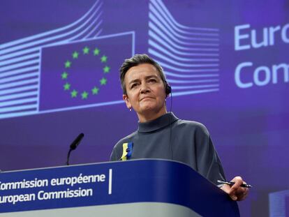 Margrethe Vestager, vicepresidenta de la Comisión Europea y comisaria de Competencia, el pasado 5 de marzo.