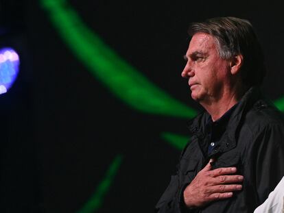 Jair Bolsonaro participa en la apertura del CPAC en Brasil, en 2024.