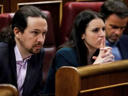 Pablo Iglesias e Irene Montero, en el Congreso en una imagen de archivo.