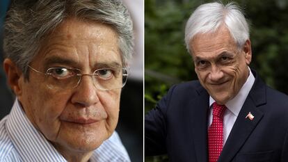 O presidente do Equador, Guillermo Lasso, e seu par chileno, Sebastián Piñera.