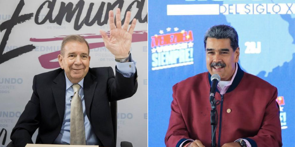 El candidato opositor Edmundo González y el presidente de Venezuela, Nicolás Maduro.