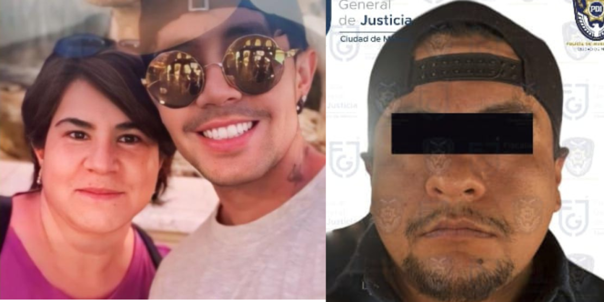 A la izquierda Derek Trejo y su madre - A la derecha el presunto responsable del feminicidio