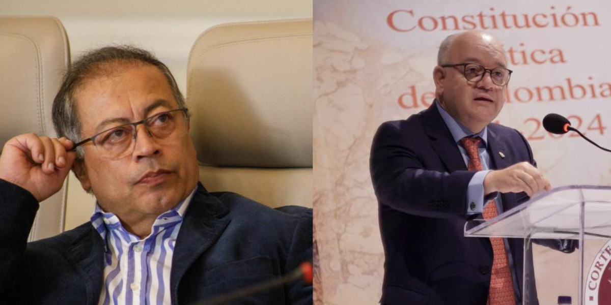 Presidente Gustavo Petro y magistrado José Fernando Reyes Cuartas, presidente de la Corte Constitucional.