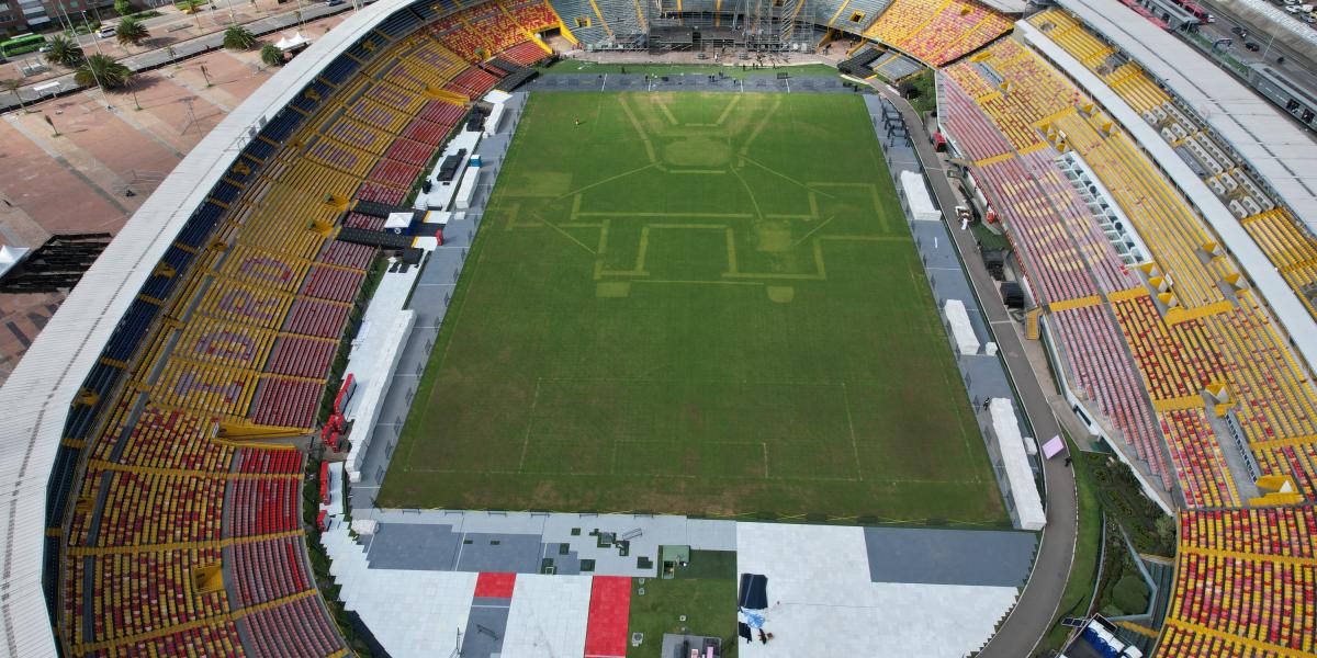 Fotografías de la gramilla del estadio El Campin hoy 8 de julio del 2024 . Foto MAURICIO MORENO CEET EL TIEMPO @mauriciomorenofoto