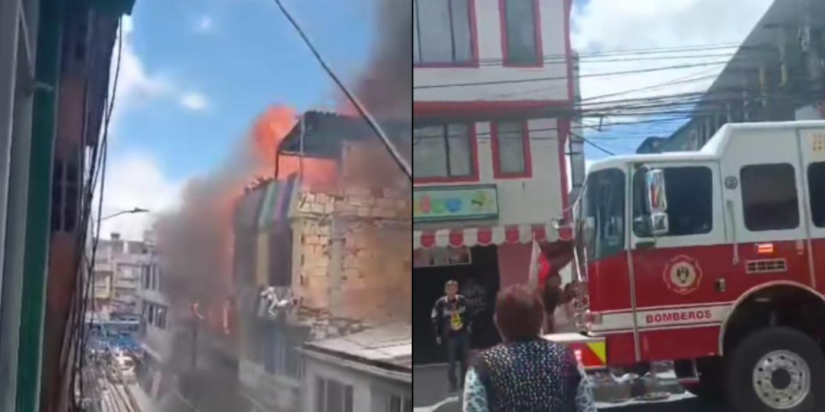 Incendio en el sur de Bogotá.