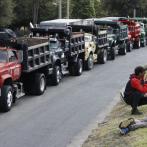 Bloqueo de los camioneros en Bogotá por el aumento del precio del ACPM