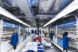 Científicos y técnicos guían la labor y monitorean máquinas en los laboratorios altamente automatizados de Terray.