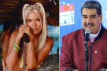 La cantante colombiana Karol G y el presidente de Venezuela, Nicolás Maduro.