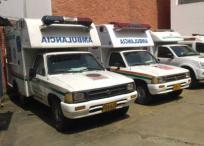 Seis de las 7 ambulancias de la institución permanecen en los parqueaderos del hospital.