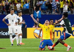 Celebración de la victoria de Colombia sobre Uruguay en la semifinal de la Copa América.