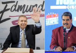El candidato opositor Edmundo González y el presidente de Venezuela, Nicolás Maduro.