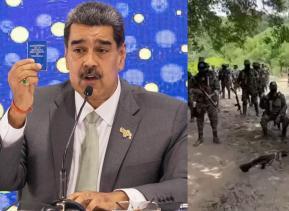Nicolás Maduro y a la derecha la captura donde 'Los Pachenca' dan un comunicado en redes sociales.
