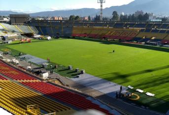 La grama del estadio El Campín.