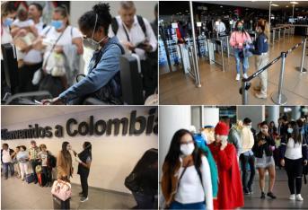 Ya se empezaron a implementar las medidas tomadas por Colombia con relación a los viajeros que llegan al país.

En el aeropuerto El Dorado, de Bogotá, son sometidos a pruebas y, en algunos casos, se les pide que se pongan en cuarentena.

Aquí le mostramos cómo avanzan esas jornadas.