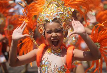 Desfile del Carnaval de los niños en el marco del precarnaval de Barranquilla.