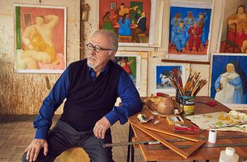 Fernando Botero, en su estudio en Nueva York.