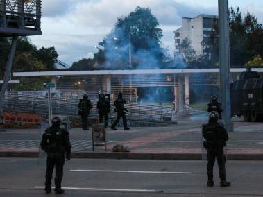 Manifestación en inmediaciones de la U. Nacional