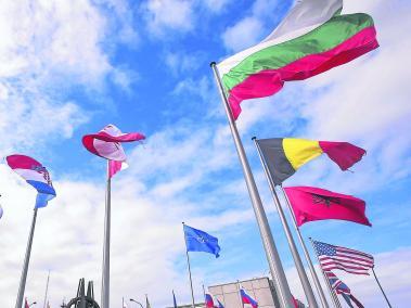 Las banderas de los países que pertenecen a la Organización para el Tratado del Atlántico Norte (Otán).