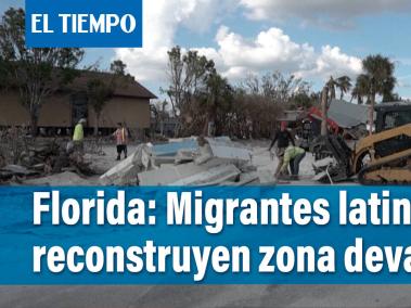 Migrantes latinoamericanos reconstruyen la zona devastada por Ian en Florida