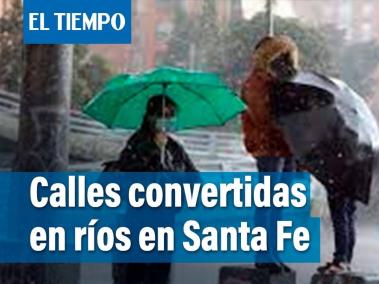 Habitantes del barrio El Triunfo, de la localidad de Santa Fe, aseguran que no soportan más el río en el que se convirtió su vía principal.