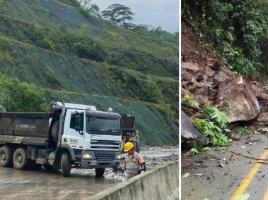 Pacífico Tres reporta varios deslizamientos en la vía Medellín - Manizales.