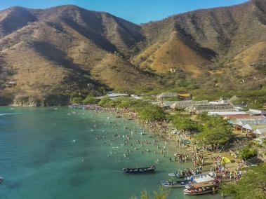 Vista aérea de Taganga, en Santa Marta.