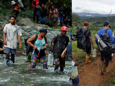 Migrantes en la selva de Darién.