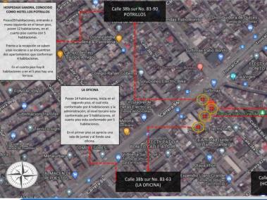 Mapa de la operación en Bogotá