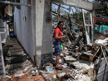 septiembre 20 de 2023. atentado terrorista a la estación de Policía en Timba deja dos personas muertas y varios heridos. foto: Santiago Saldarriaga / El Tiempo