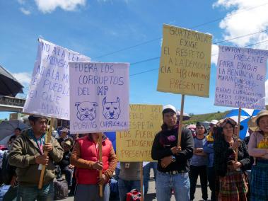 Protestas en San Cristobal Totonicapan, Guatemala.