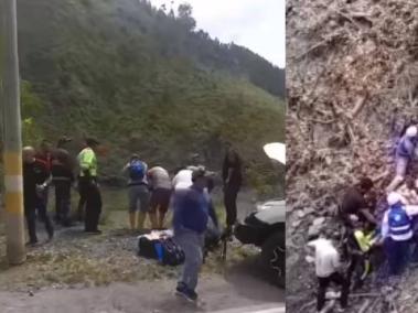 Accidente de carro marca Porsche en embalse de Boyacá.