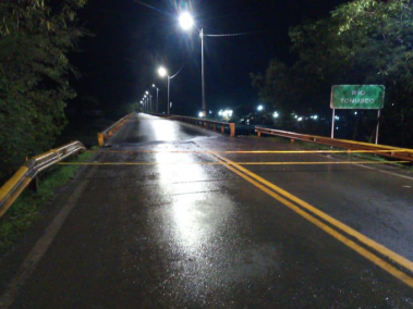 Puente El Tonusco, afectado por las lluvias