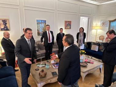 El director de la Policía, general William René Salamanca durante el desayuno de trabajo con delegados de América Latina.