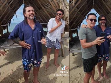 Los cantantes se encontraban en una playa privada en Colombia.