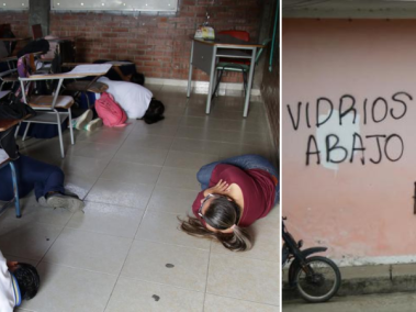 Colegio y advertencias en Corinto, Cauca