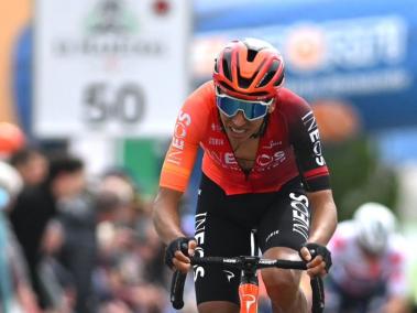 Egan  Bernal llegó de tercero en la quinta etapa de la Vuelta a Suiza 2024.